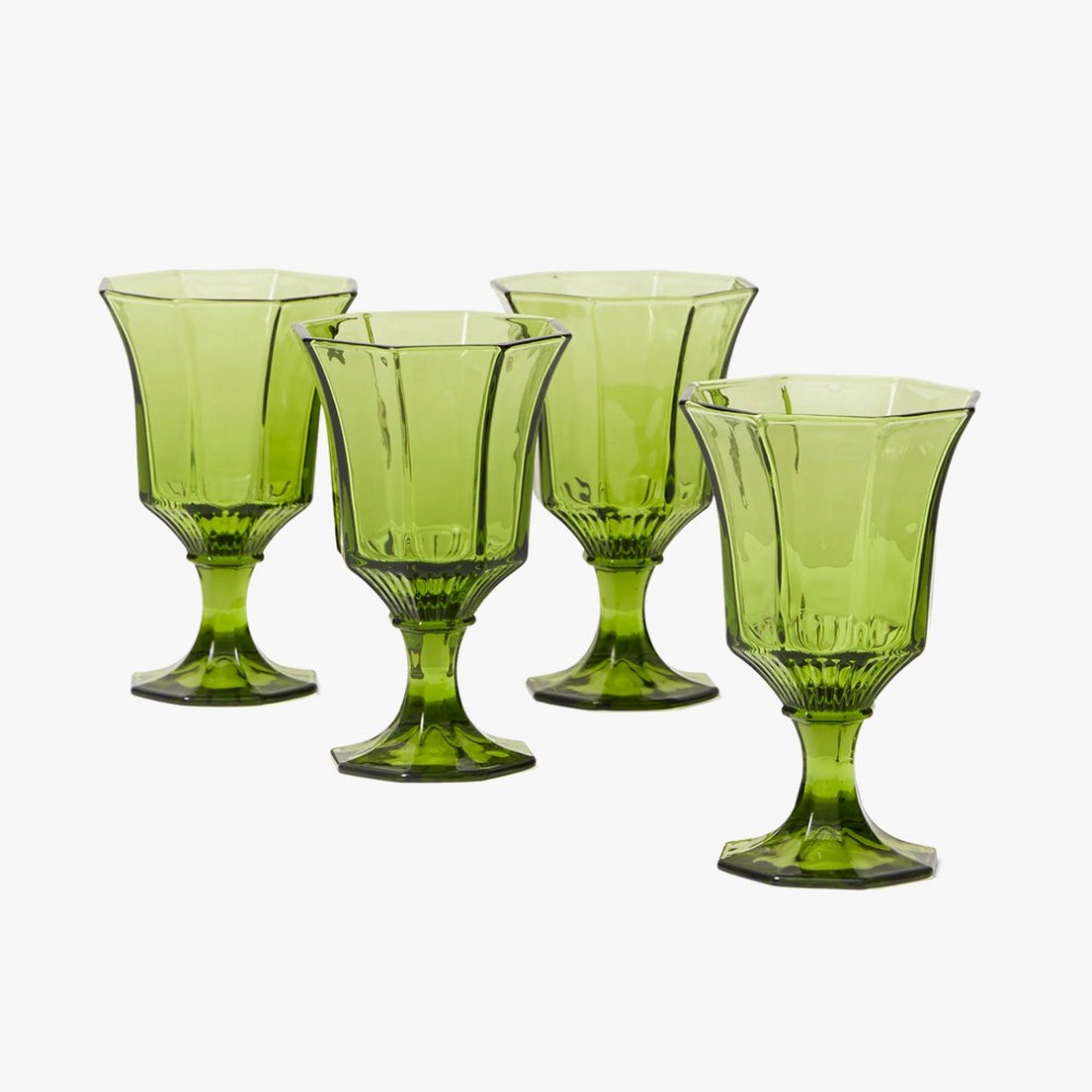 Image may contain: Glass, Goblet, Green, and Crystal