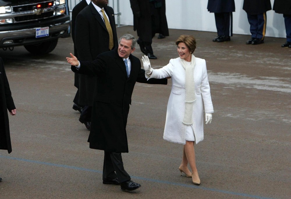 Laura Bush attending George W. Bush's second inauguration January 20 2005.