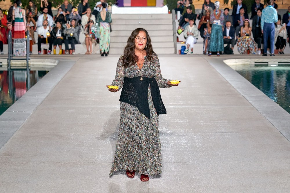 Angela Missoni takes a bow at her spring 2020 show