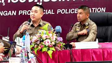 Rueda de prensa de la policía tailandesa