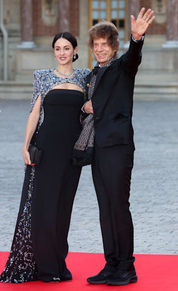 Mick Jagger y su esposa en el banquete de Estado en Versalles