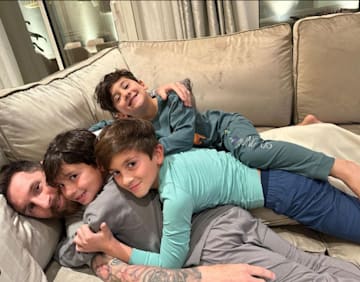 Messi y sus tres hijos