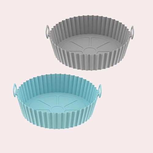 Moldes de silicona circulares para repostería: 2 Piezas Molde Silicona Freidora de Aire Sin Aceite