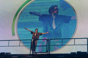 Bad Bunny performs onstage during night 1 of Bad Bunny: 