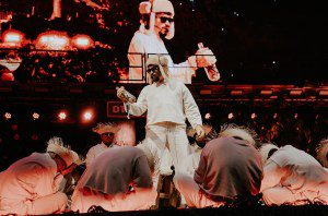 Bad Bunny performs onstage during night 3 of Bad Bunny: 
