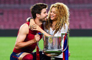 Gerard Pique of FC Barcelona and Shakira