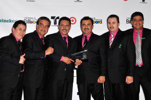 Conjunto Primavera poses in the press room during the 2008 Billboard Latin Music Awards at the Seminole Hard Rock Hotel and Casino on April 10, 2008 in Hollywood, Florida.