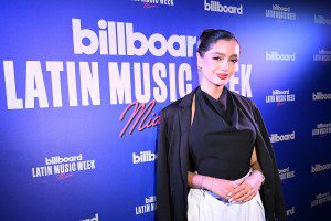 Paola Ruiz at the Billboard Latin Music Week 2025 Press Conference on September 18, 2025 in Miami, Florida.
