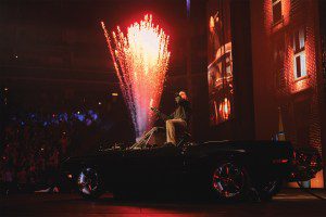 Alejandro performs on the Cosa Nuestra World Tour at Toyota Center on May 6 in Houston.