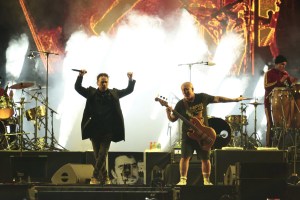 Los Fabulosos Cadillacs perform at Mexico City’s Zócalo square.