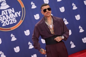 Puerto Rican singer-songwriter Rauw Alejandro attends the 26th Annual Latin Grammy Awards at the MGM Grand Garden Arena in Las Vegas, Nevada on November 13, 2025.