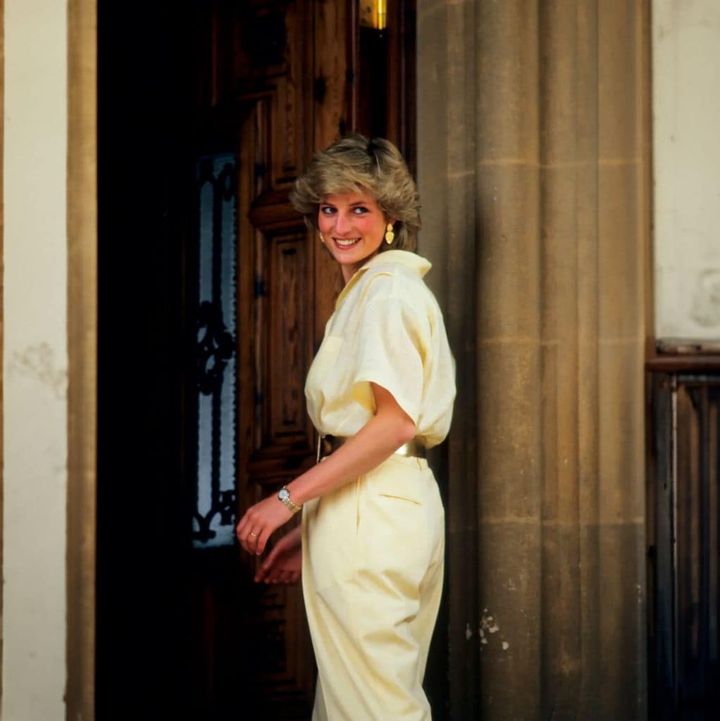 Con 'total look' en Mallorca, en 1987