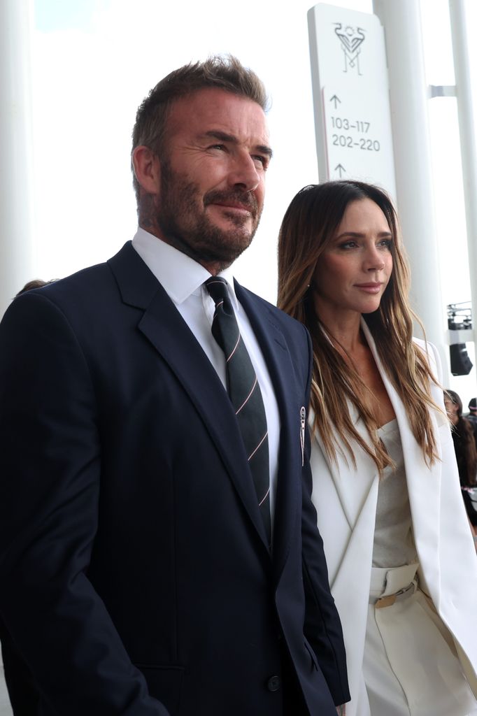David Beckham y Victoria Beckham inaugurando el nuevo estadio del Inter Miami CF.