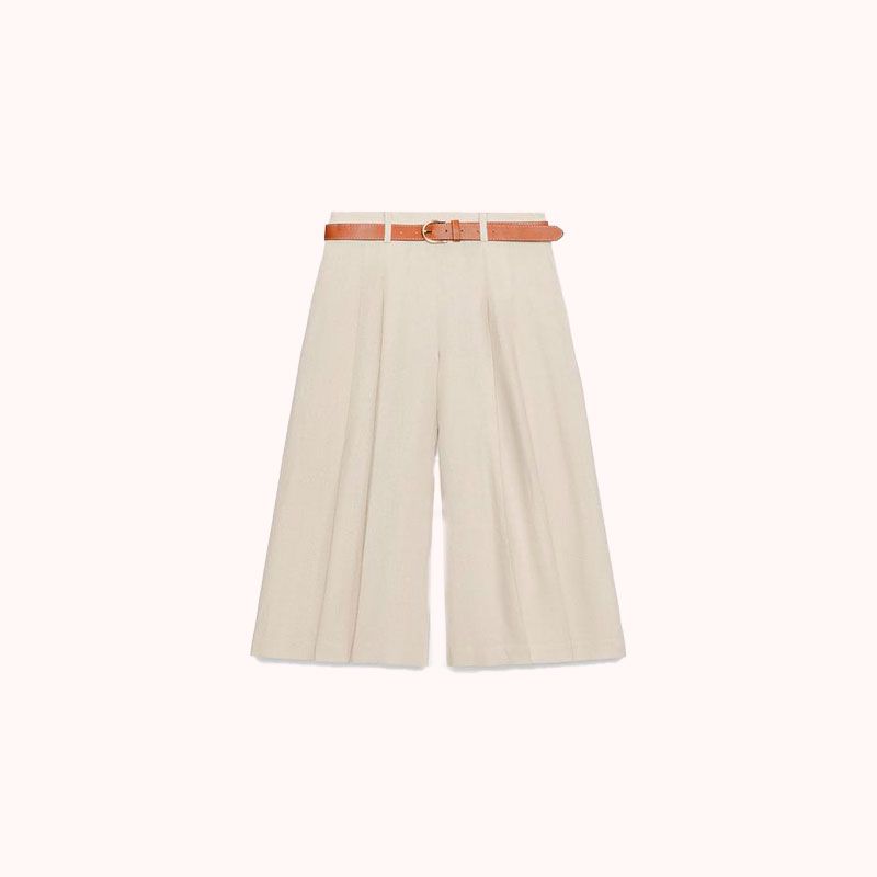 Bermudas largas con cinturón de Zara