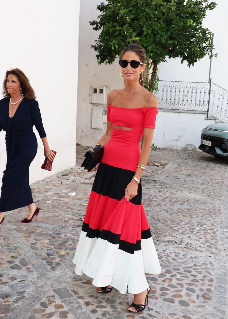 Inés Domecq, with an guest dress from her own firm, at a wedding in Jerez de la Frontera, 2026.