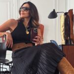 Adriana Abascal Defies Summer Heat with Cowboy Boots and Denim
