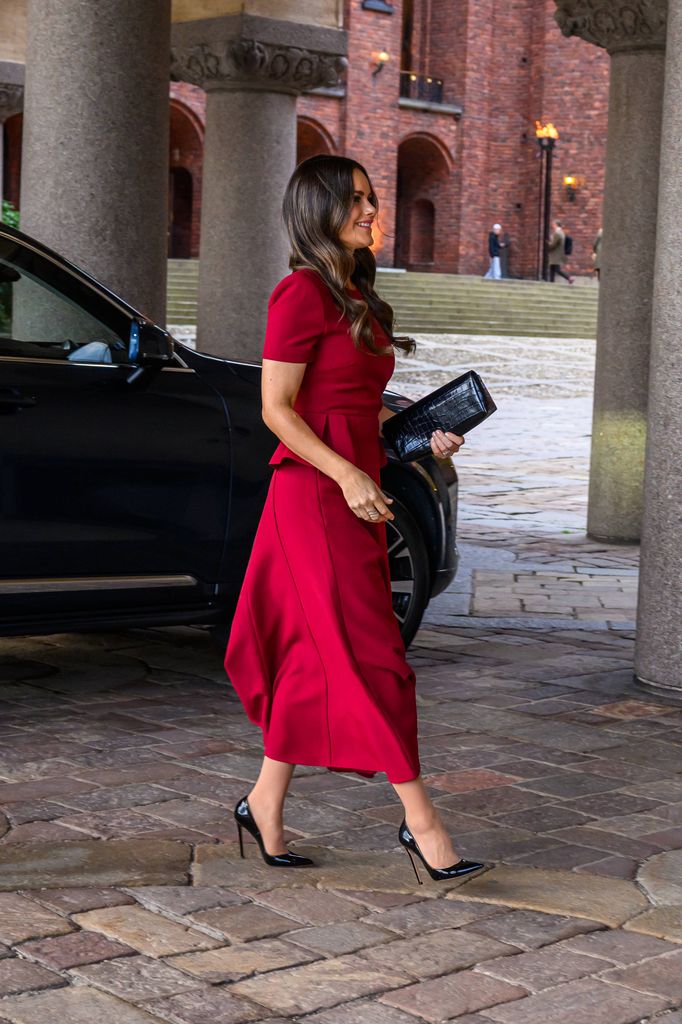 La princesa Sofía de Suecia a su llegada en la ceremonia de graduación de la Universidad de Sophiahemmet en Estocolmo
